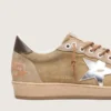 Ball Star LTD da uomo in pelle scamosciata color tabacco con stella argentata