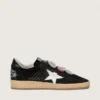 Ball Star LTD da uomo in pelle scamosciata nera con inserti in pellami