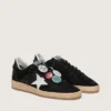 Ball Star LTD da uomo in pelle scamosciata nera con inserti in pellami