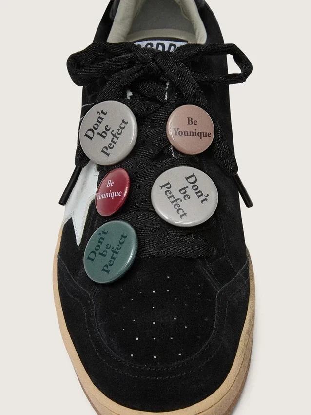 Ball Star LTD da uomo in pelle scamosciata nera con inserti in pellami