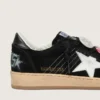 Ball Star LTD da uomo in pelle scamosciata nera con inserti in pellami