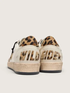 Ball Star Wishes da uomo con stella in pelle scamosciata e linguetta sul tallone in pelle di pony con stampa leopardata