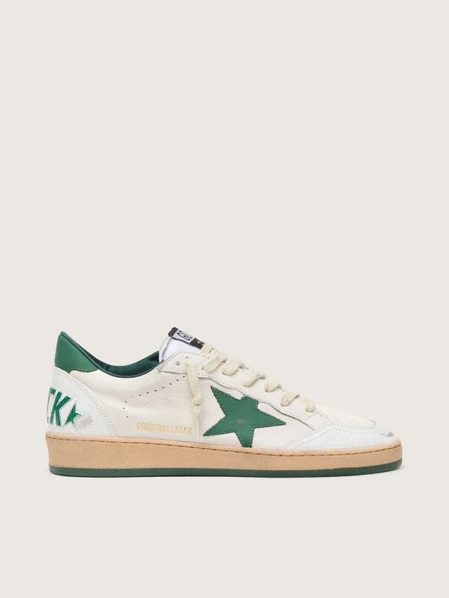 Ball Star Wishes da donna in nappa bianca con stella e linguetta sul tallone in pelle verde