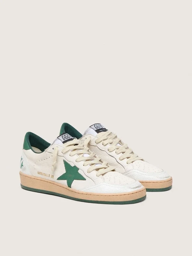 Ball Star Wishes da donna in nappa bianca con stella e linguetta sul tallone in pelle verde