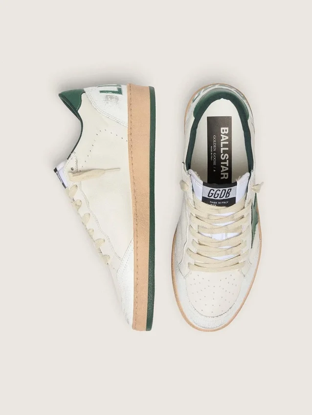 Ball Star Wishes da donna in nappa bianca con stella e linguetta sul tallone in pelle verde