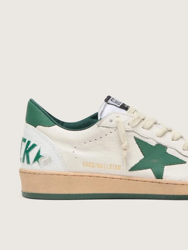 Ball Star Wishes da donna in nappa bianca con stella e linguetta sul tallone in pelle verde