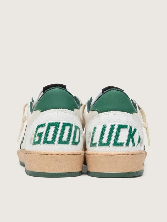 Ball Star Wishes da donna in nappa bianca con stella e linguetta sul tallone in pelle verde