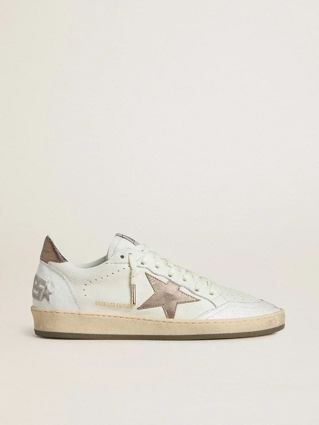 Ball Star Wishes da donna in pelle bianca con stella in pelle bronzo metallizzato