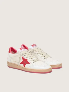 Ball Star Wishes da donna in pelle bianca con stella rossa e linguetta sul tallone