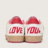 Ball Star Wishes da donna in pelle bianca con stella rossa e linguetta sul tallone
