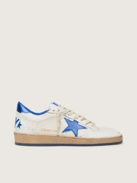 Ball Star Wishes da donna in pelle nappa bianca con stella blu brillante e linguetta sul tallone