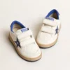 Ball Star Young con stella in pelle blu metallizzata e linguetta sul tallone
