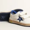 Ball Star Young con stella in pelle blu metallizzata e linguetta sul tallone