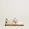 Ball Star Young in nappa con stella glitterata argento e linguetta sul tallone