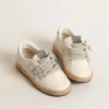 Ball Star Young in nappa con stella glitterata argento e linguetta sul tallone