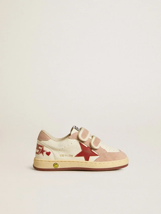 Ball Star Young in nappa con stella in nappa e linguetta sul tallone in pelle scamosciata rosa