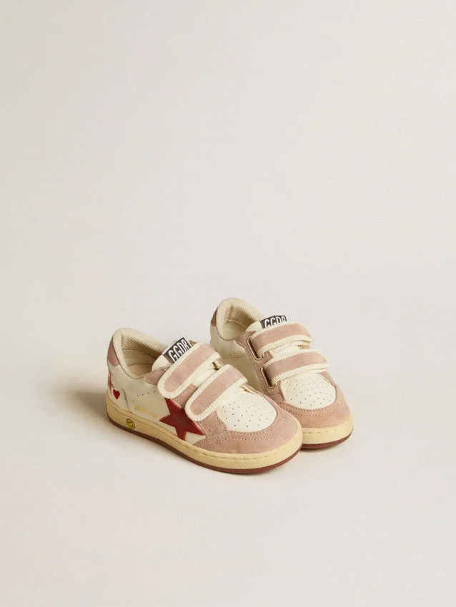 Ball Star Young in nappa con stella in nappa e linguetta sul tallone in pelle scamosciata rosa