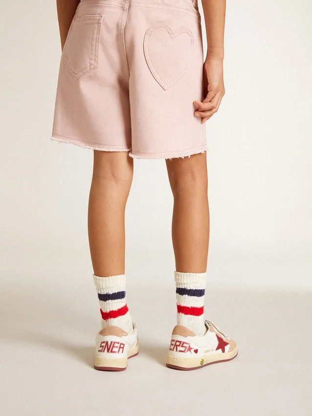 Ball Star Young in nappa con stella in nappa e linguetta sul tallone in pelle scamosciata rosa