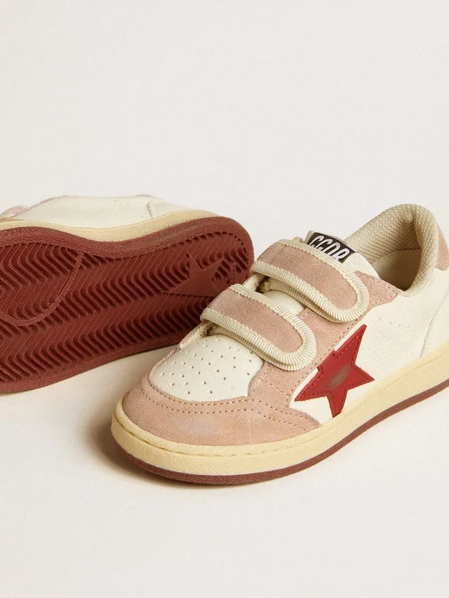 Ball Star Young in nappa con stella in nappa e linguetta sul tallone in pelle scamosciata rosa