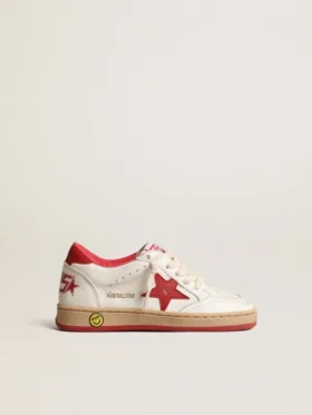 Ball Star Young in nappa con stella in pelle rossa e linguetta sul tallone