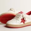 Ball Star Young in nappa con stella in pelle rossa e linguetta sul tallone