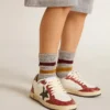 Ball Star Young in nappa con stella nera e inserti in pelle rossa