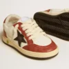Ball Star Young in nappa con stella nera e inserti in pelle rossa