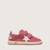 Ball Star Young in pelle scamosciata rossa con stella in pelle bianca e linguetta sul tallone argento metallizzato