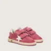 Ball Star Young in pelle scamosciata rossa con stella in pelle bianca e linguetta sul tallone argento metallizzato