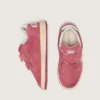 Ball Star Young in pelle scamosciata rossa con stella in pelle bianca e linguetta sul tallone argento metallizzato