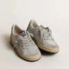 Ball Star Young in versione glitterata con inserti in pelle scamosciata grigio ghiaccio