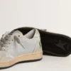 Ball Star Young in versione glitterata con inserti in pelle scamosciata grigio ghiaccio
