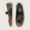 Ballerine Étoile in pelle di pony con stampa leopardata, stella ricamata nera e cinturino elastico