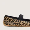 Ballerine Étoile in pelle di pony con stampa leopardata, stella ricamata nera e cinturino elastico