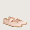 Ballerine Étoile in raso rosa cipria con stella ricamata rosa cipria e cinturino elastico