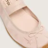 Ballerine Étoile in raso rosa cipria con stella ricamata rosa cipria e cinturino elastico