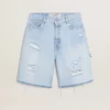 Bermuda da donna in denim effetto vissuto