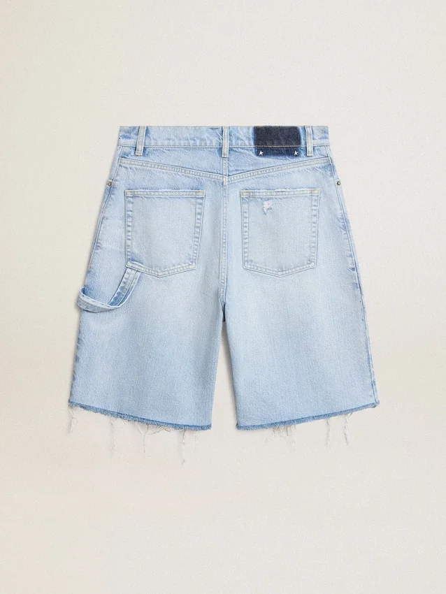 Bermuda da donna in denim effetto vissuto