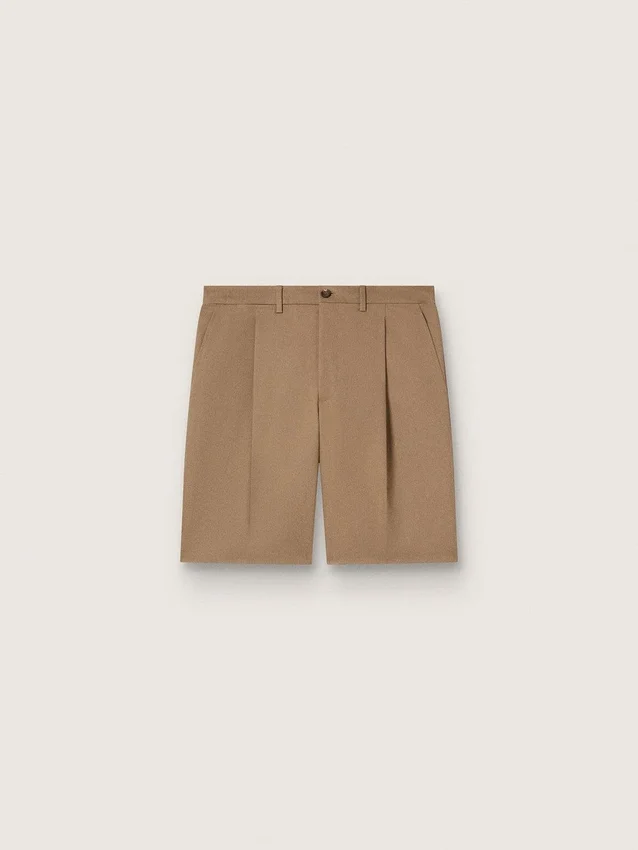Bermuda da uomo in cotone beige