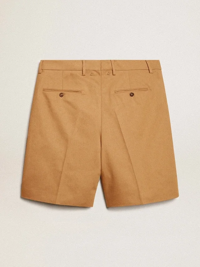 Bermuda da uomo in cotone beige