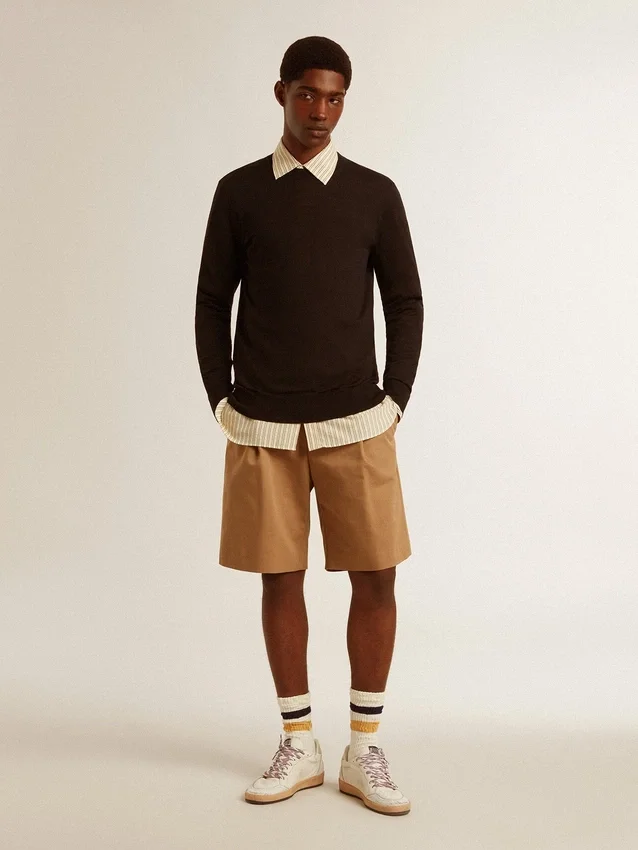 Bermuda da uomo in cotone beige