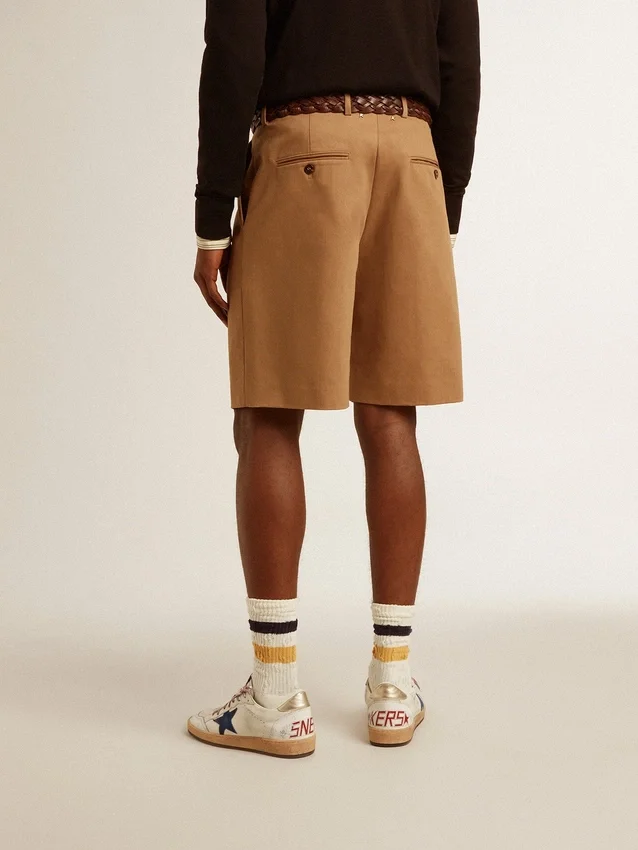 Bermuda da uomo in cotone beige