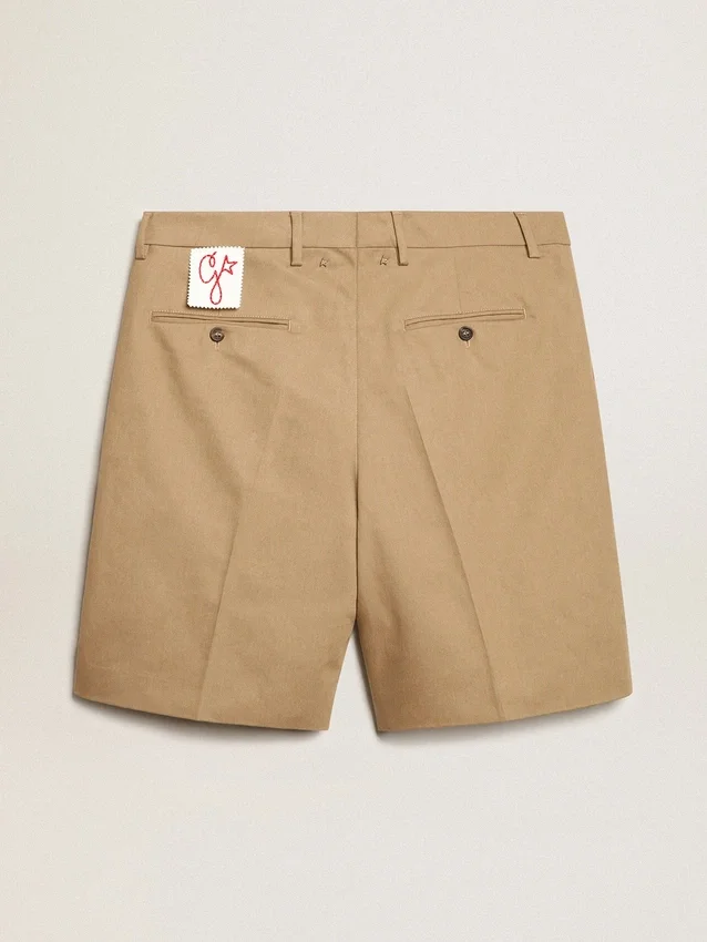 Bermuda da uomo in cotone beige