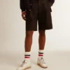 Bermuda da uomo in cotone nero