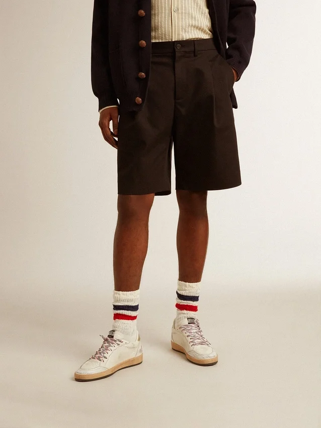 Bermuda da uomo in cotone nero
