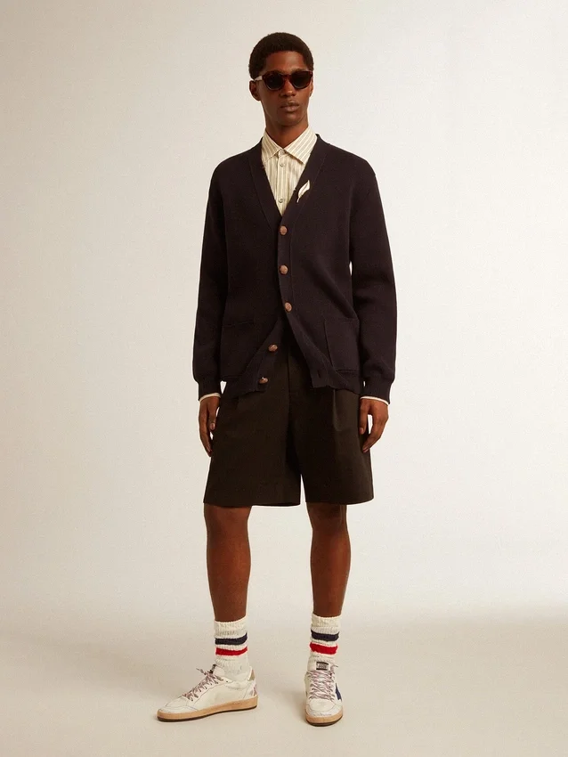 Bermuda da uomo in cotone nero