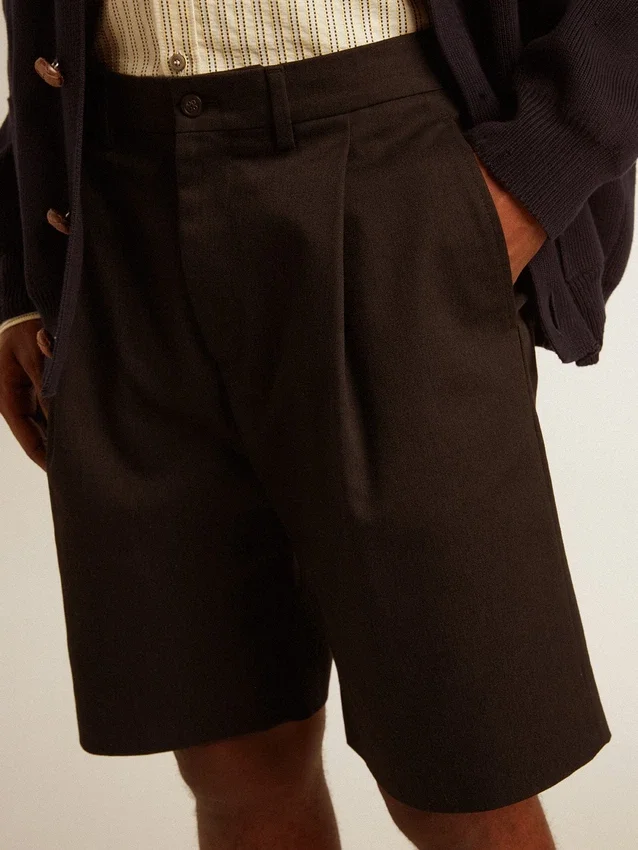 Bermuda da uomo in cotone nero