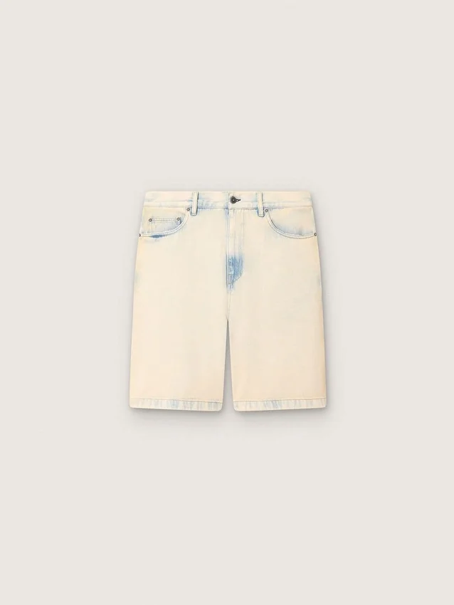 Bermuda da uomo in denim color sabbia chiaro