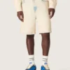 Bermuda da uomo in denim color sabbia chiaro