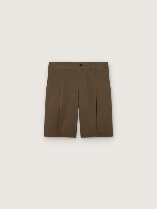 Bermuda da uomo in gabardina di lana